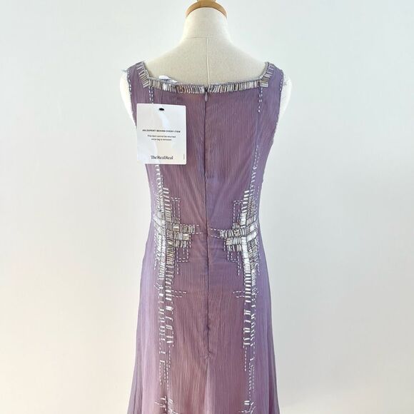 Carolina Herrera Silk Sequins Purple Dress - Picture 2 of 16